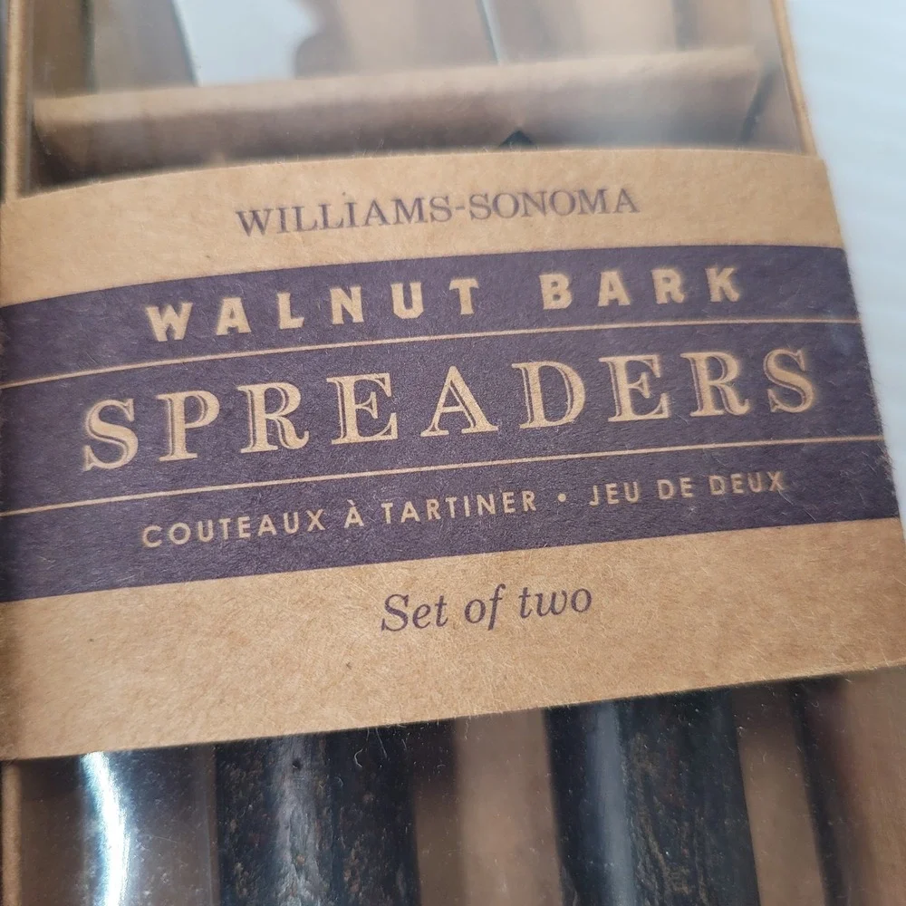 Williams Sonoma Walnut‎ Bark Bar Tool Set & Spreaders Corkscrew New Old Stock